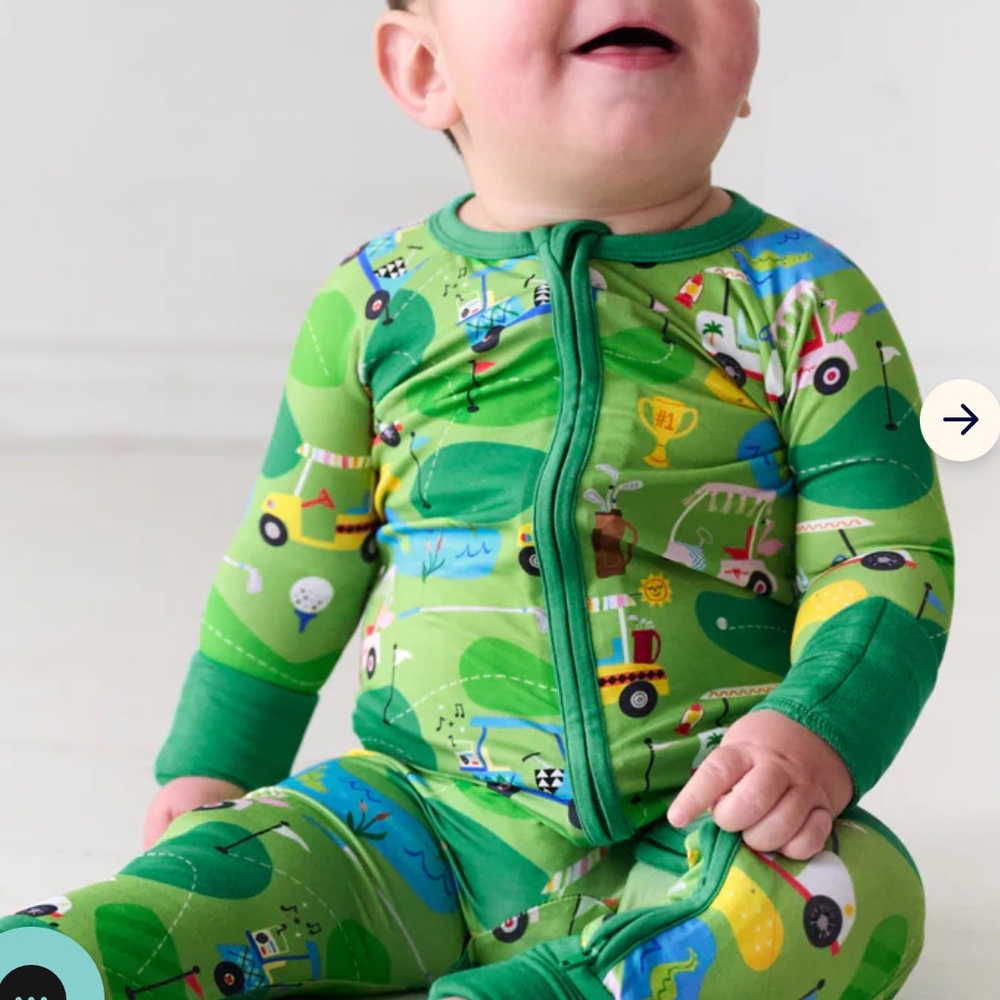 Adorable Little Sleepies “fairway fun” zippies pajamas 2T